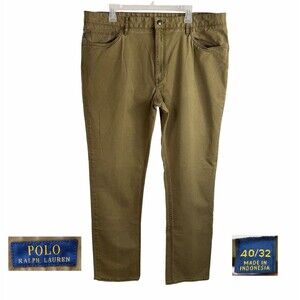 Polo Ralph Lauren Brown Chino Pants 40 X 32 Straight Leg Preppy Casual